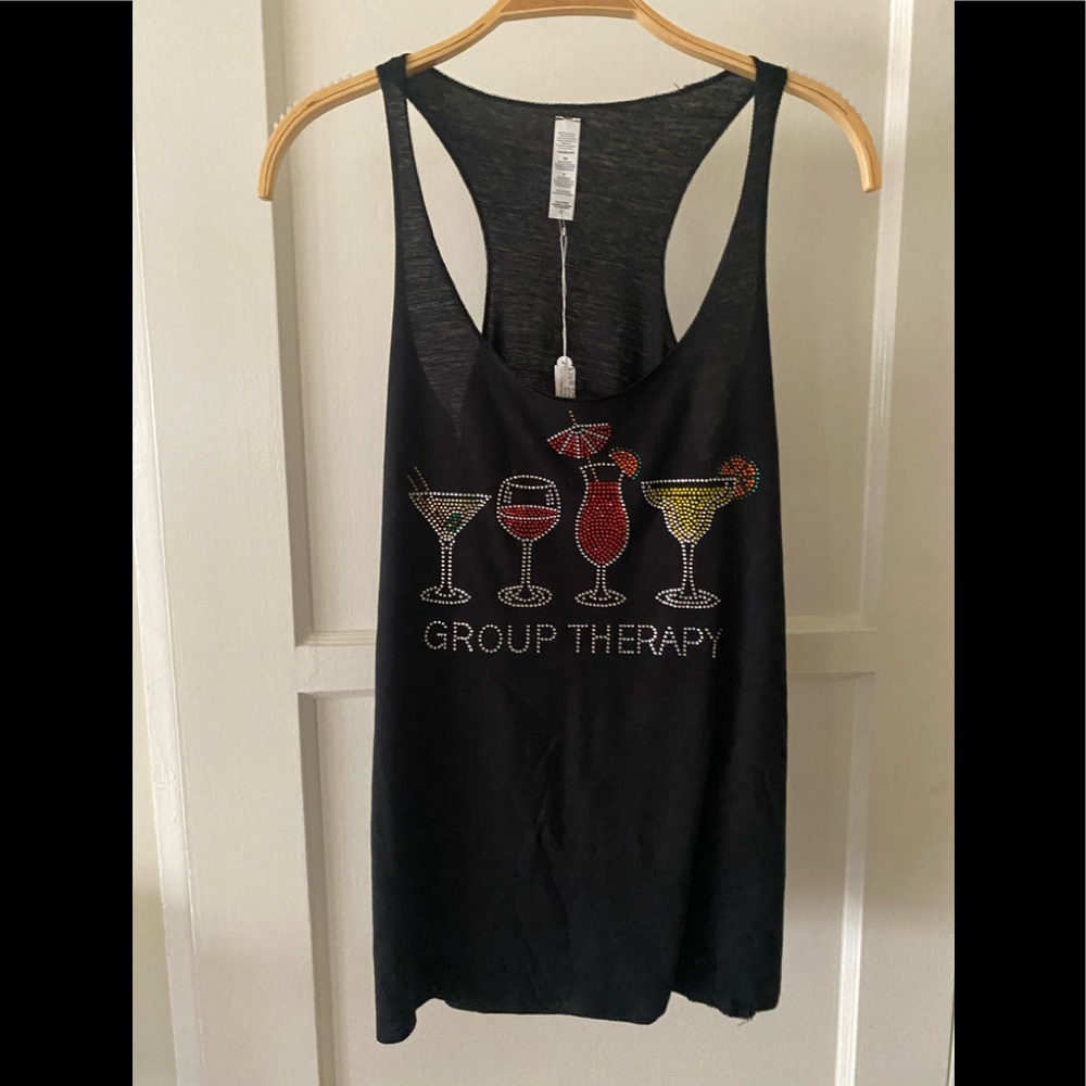Fun Bling Group Therapy Ladies Tank Top